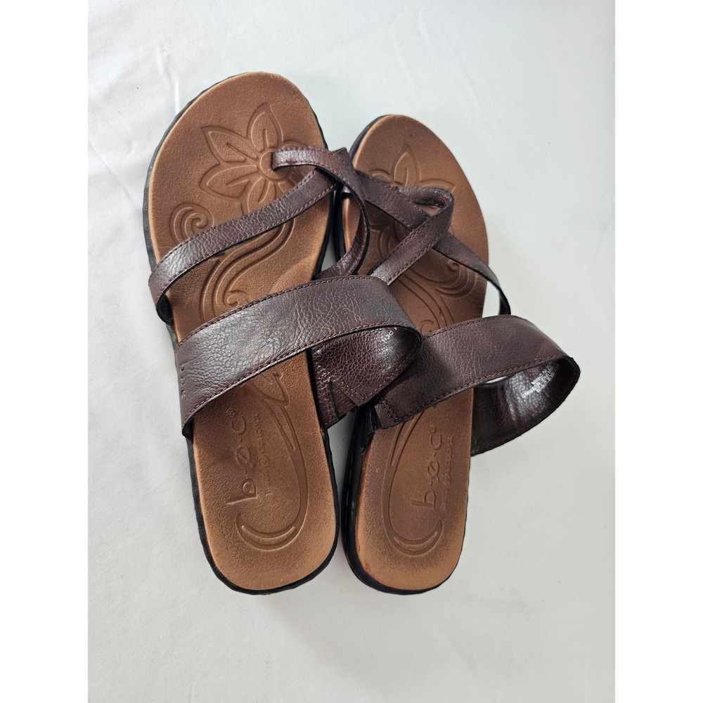 Boho b.o.c. Born Concept Strappy Toe Loop Sandals Womens 8 Brown C54206 Flat